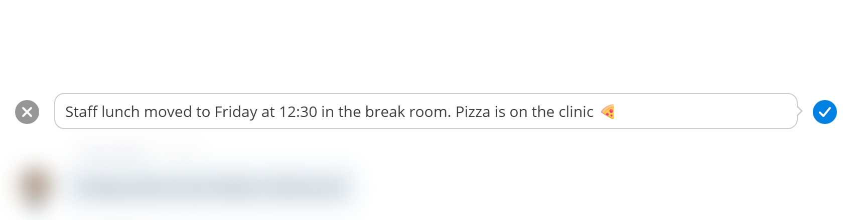 Web: a chat with one of your sent messages open for editing
