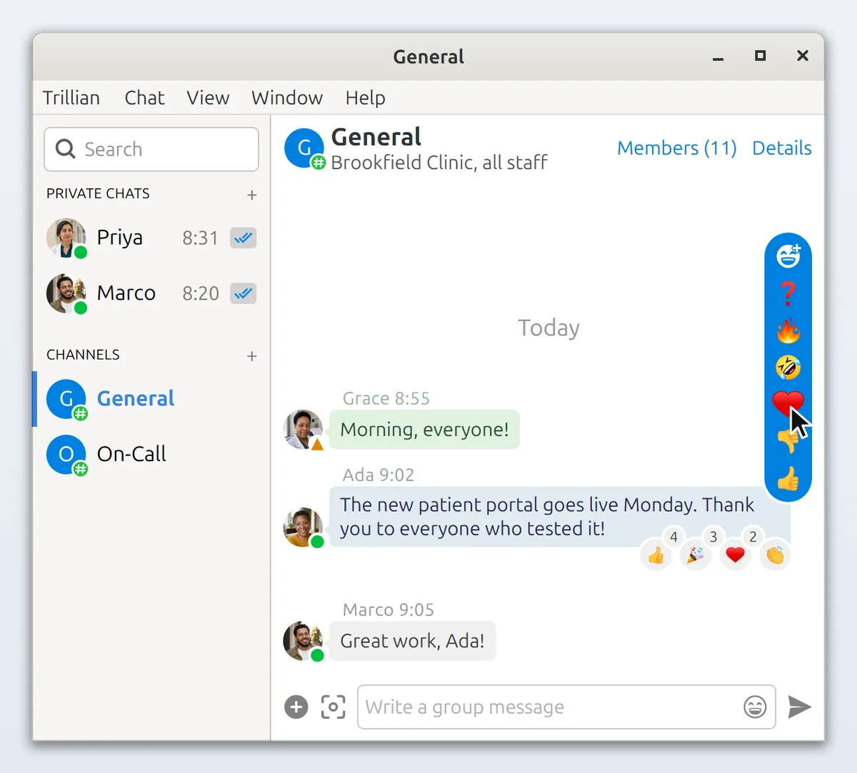 React with an emoji